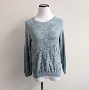 Moth Anthropologie Pointelle Knit Floral Sweater